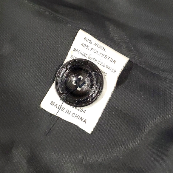 Thick wool pea coat navy and black trench military style - Picture 7 of 9